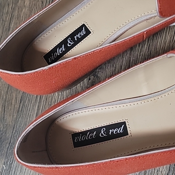 Violet & Red Season orange fabric loafers size 10M - Picture 4 of 10